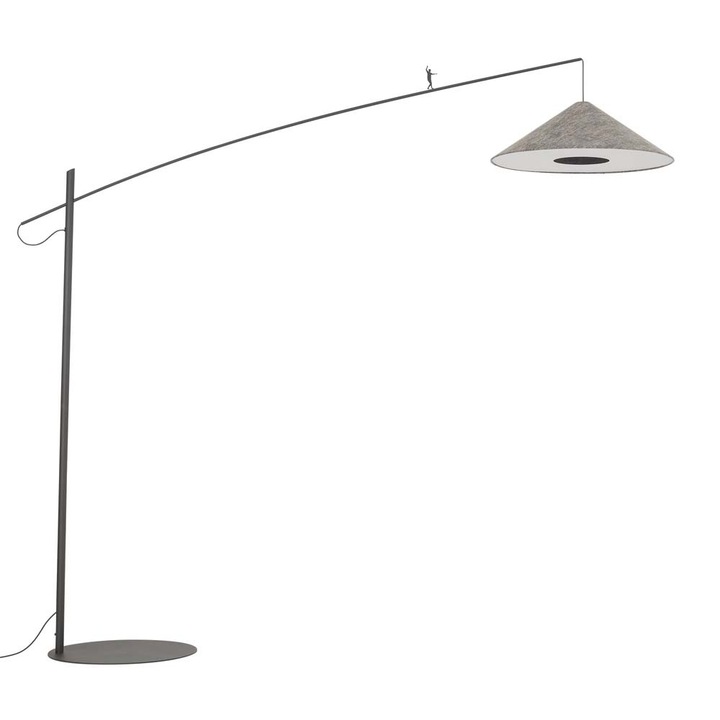 Lampa de podea, Poise, 1 punct de iluminare, gri, 240x72-203x260cm