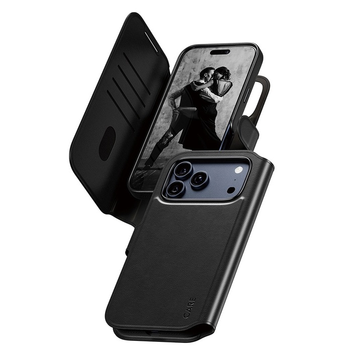 Калъф за iPhone 17 Pro Max - PanzerGlass® CARE Feature MagSafe Case Tango Two-in-One Wallet - черен