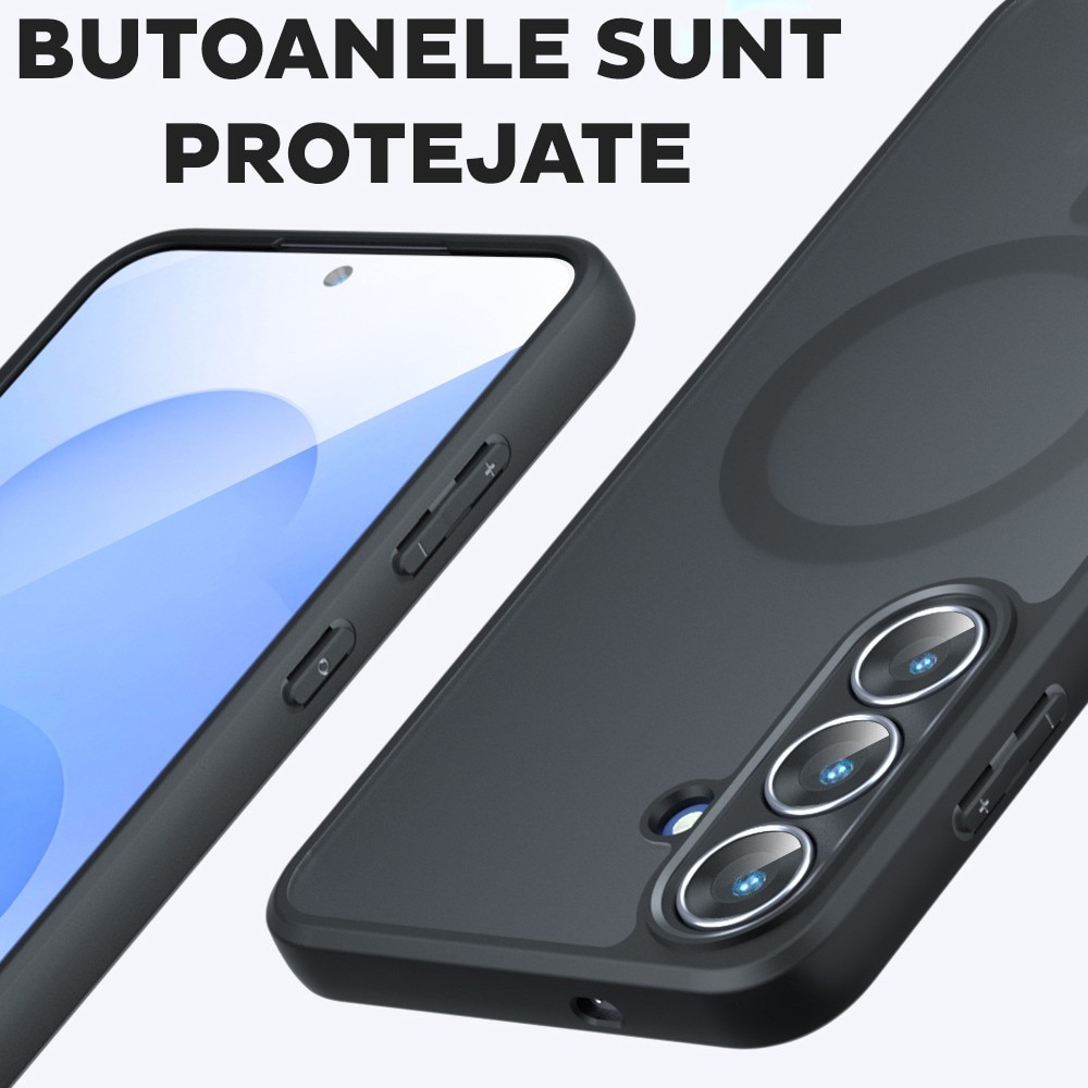 Husa pentru Samsung Galaxy A26 5G Daden® PureFrost MagSafe, Incarcare wireless, Protectie sporita, Anti-amprenta, Negru fumuriu