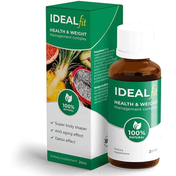 Течен хранителен добавка NGS Idealfit Natural Drops, растителни екстракти, 30 мл
