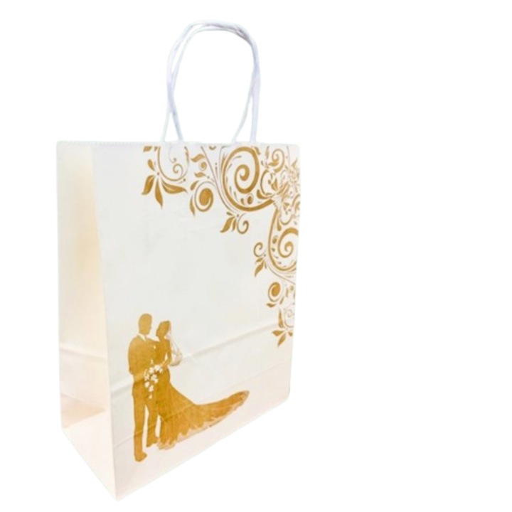 Sacosa hartie “Mire si Mireasa” – 22x11x28 cm – 100 bucati