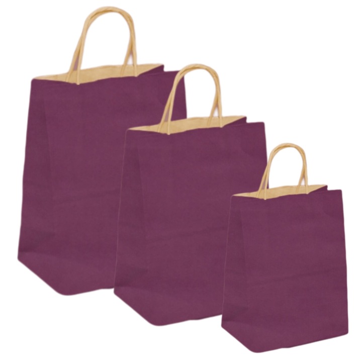 Pungi natur, colorate 100% mov – 32x12x41 cm – 100 bucati