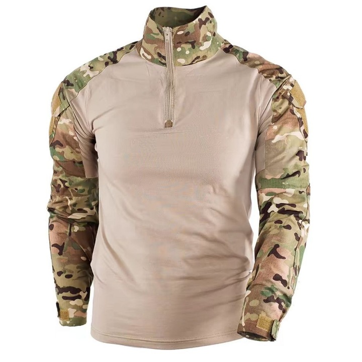 Bluza Tactica de Lupta, Camuflaj Multicam Militar, Marimea M, Semielastica cu Uscare Rapida, Camasa Assault Securitate, HIPOLAR