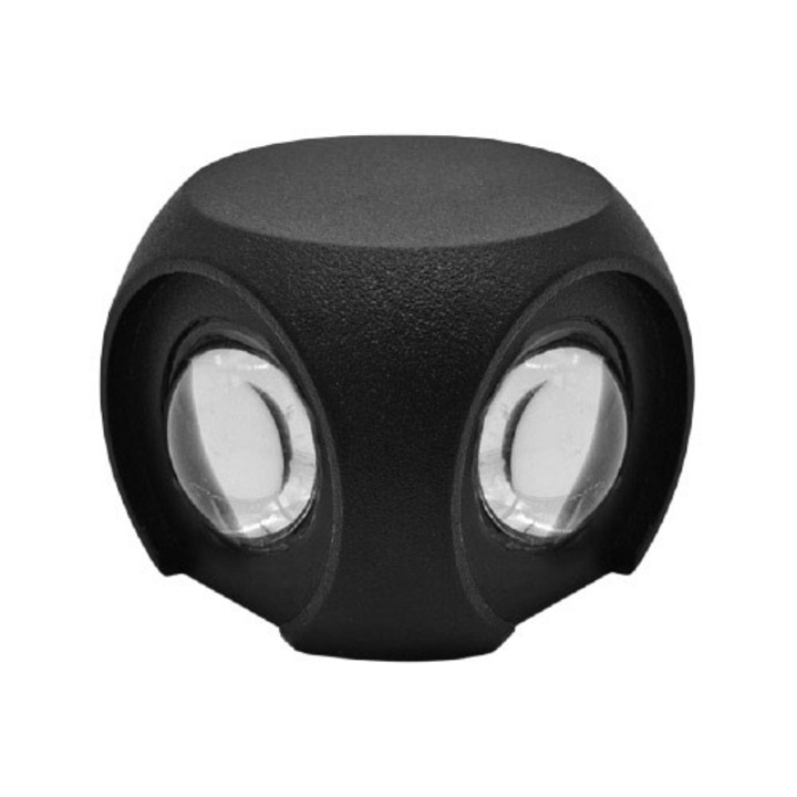 Aplica LED KLAUS, 18W, 1450Lm, negru, 55x55x55mm