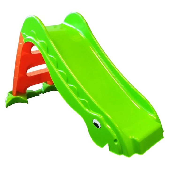 Dragon tobogan pentru copii verde lime-portocaliu