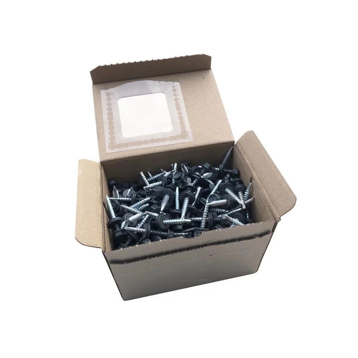 Suruburi autoforante Bilka, metal, 4.8x20mm, gri lucios, set 250 buc