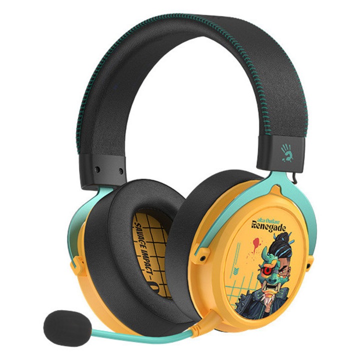 Vezeték nélküli headset, A4TECH Bloody MR595, 50 mm, Multi-Platform, Zajszűrés, Renegade Sunset