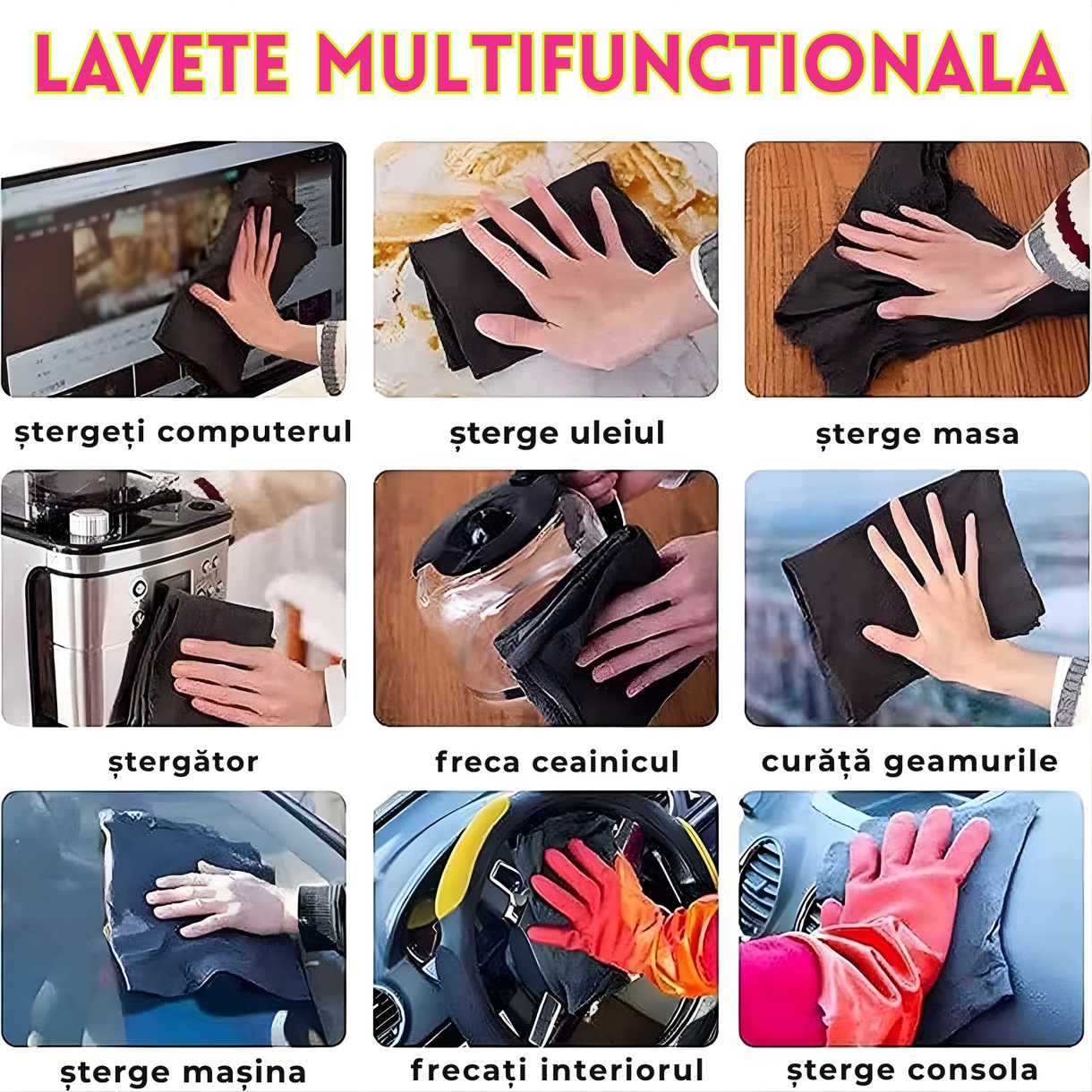 Curatare eficienta doar cu apa  fara detergenti chimici