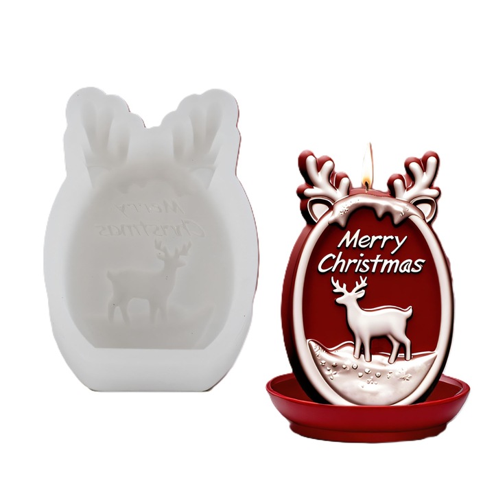Matrita de silicon, Milmatt, Ornament Merry Christmas Oval