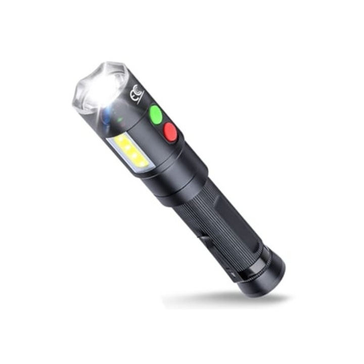 Lanterna autoportanta cu alarma personala 128db, 800 lumeni, lumina de lucru COB, set