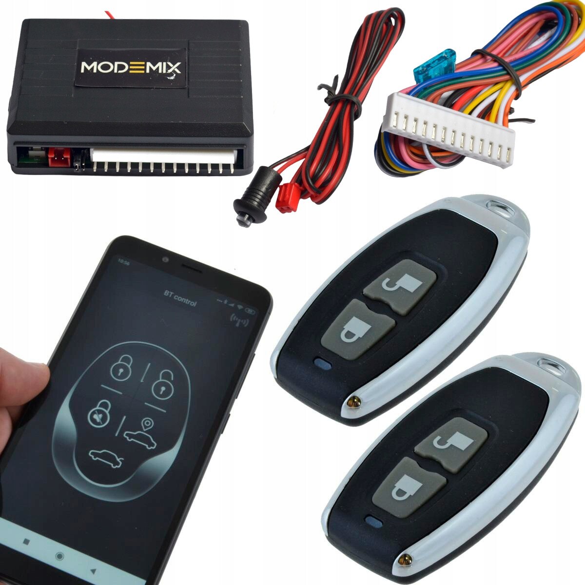 Controler de blocare centralizata Bluetooth, Motokey, 2 telecomenzi ...