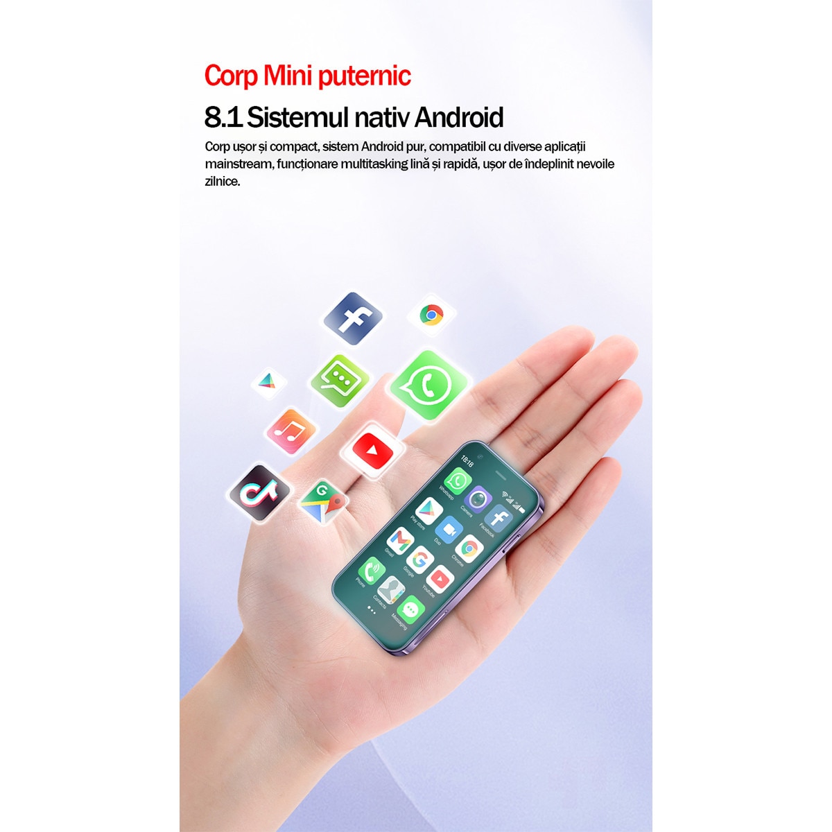 Mini smartphone ONEMYTH XS15 gri, 3G, 3.0 inch, 2GB RAM, 16GB ROM