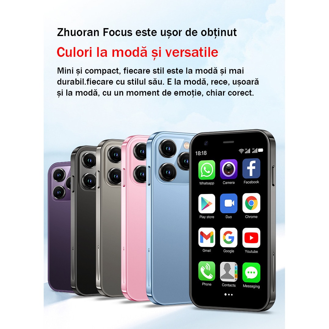 Smartphone ONEMYTH XS15, Negru, 3G, 3 inch, 2GB RAM, 16GB ROM, Dual SIM