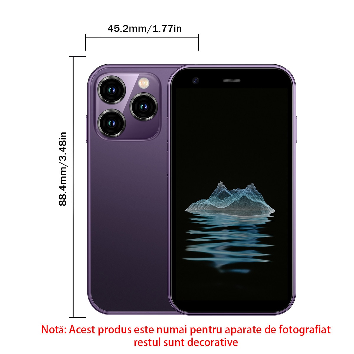 Mini Smart Phone ONEMYTH XS15 Purple, 3G Network 3.0-inch Screen 2GB RAM 16GB ROM