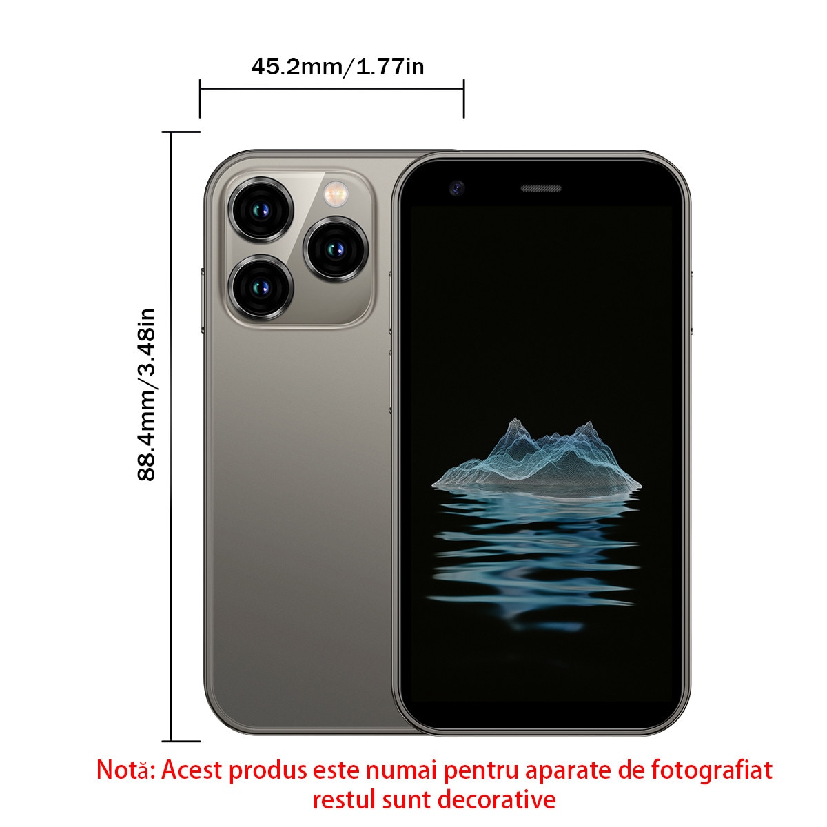 Mini smartphone ONEMYTH XS15 gri, 3G, 3.0 inch, 2GB RAM, 16GB ROM