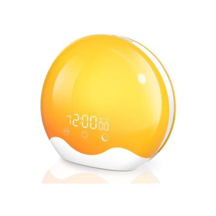 Dekoratív ébresztőóra, dupla megvilágítás, érintőképernyő, többszínű