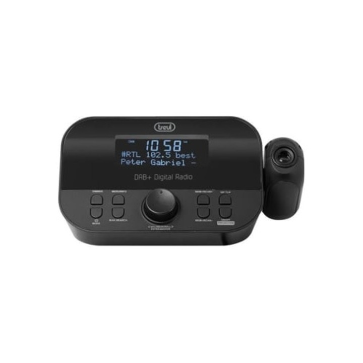 Ceas desteptator digital cu radio Rc 85D8, negru, TREVI