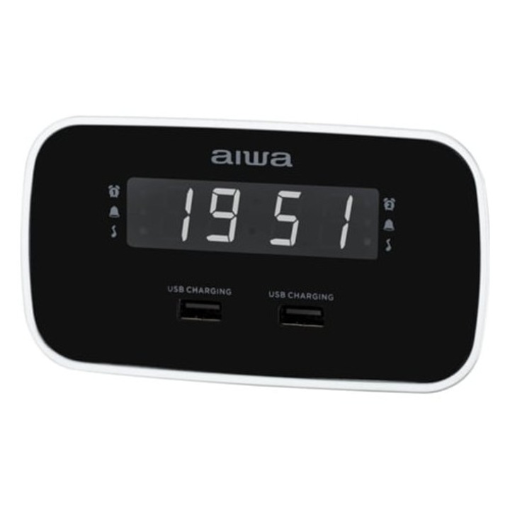 Radio cu ceas AIWA Cru-19Bk, USB, negru