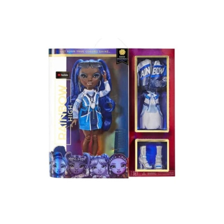 Papusa Rainbow High Coco Vanderbalt, cobalt, 3 ani