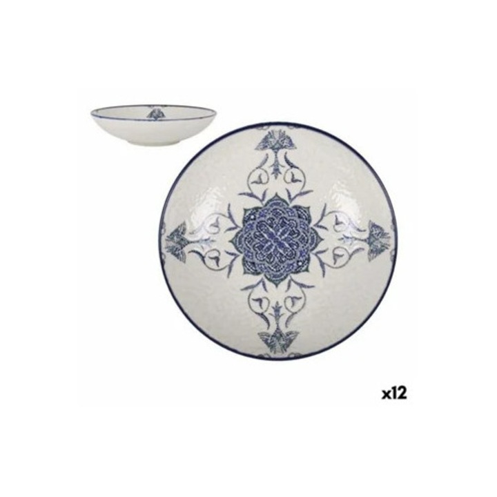 Farfurie Hondo Rosetta, kék - fehér