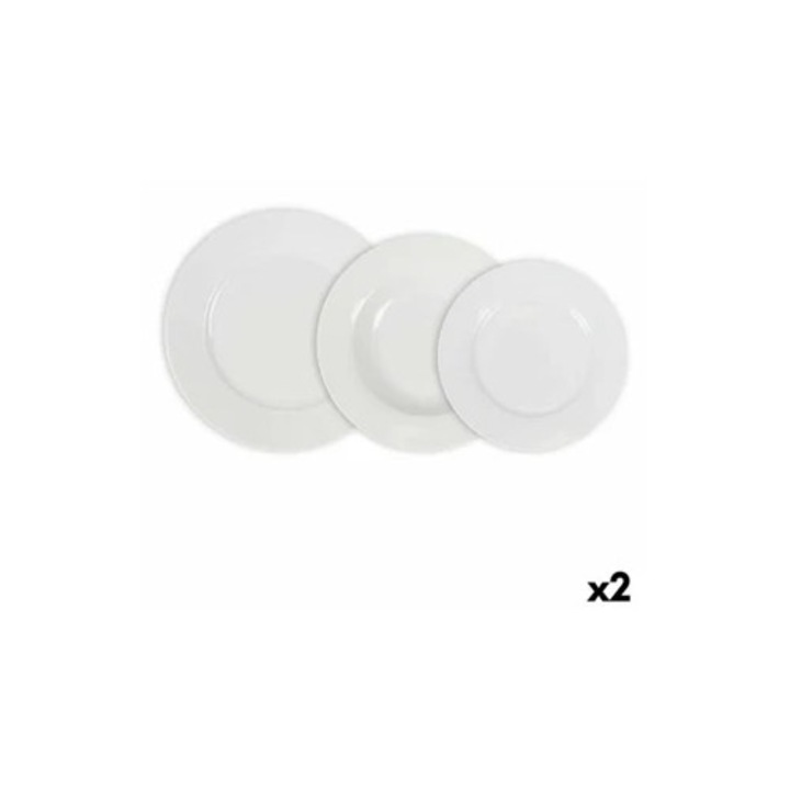 Aneto fehér tányérkészlet, 12 darabos