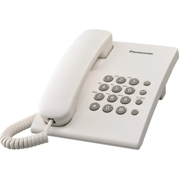 Telefon fix Panasonic KX-TS 500, alb