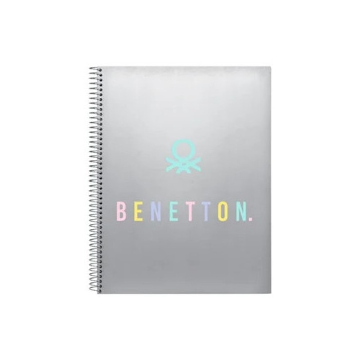 Caiet BENETTON A4 120 foi, argintiu