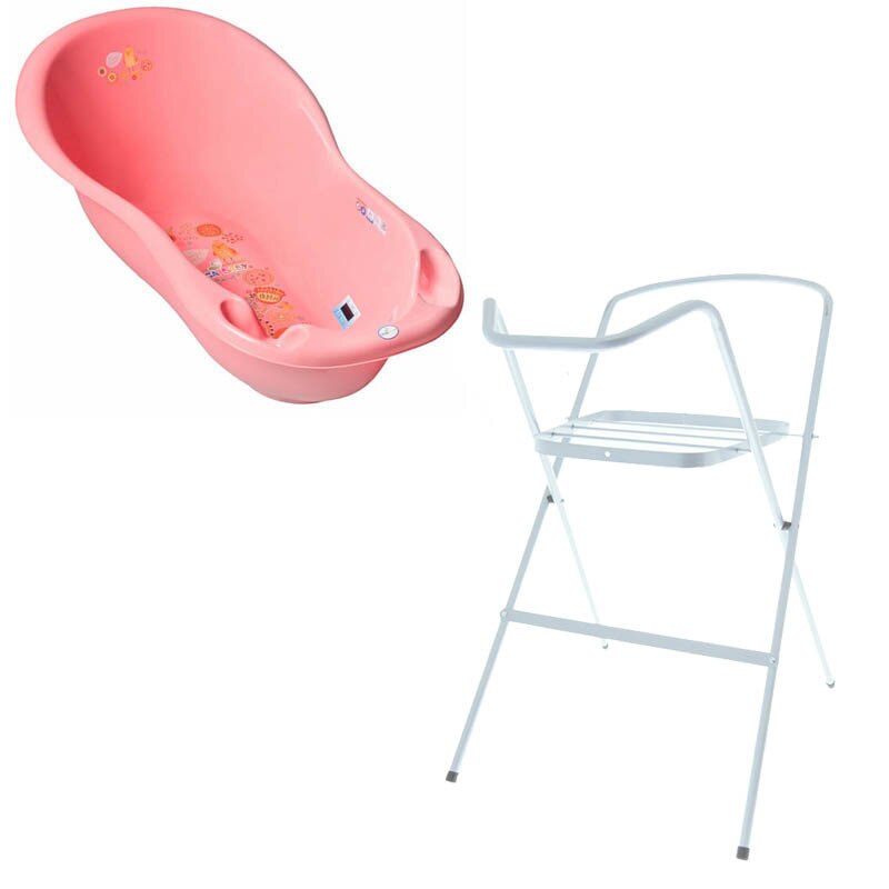 Set cadita 86 cm Folk Corai + Suport metalic cadita