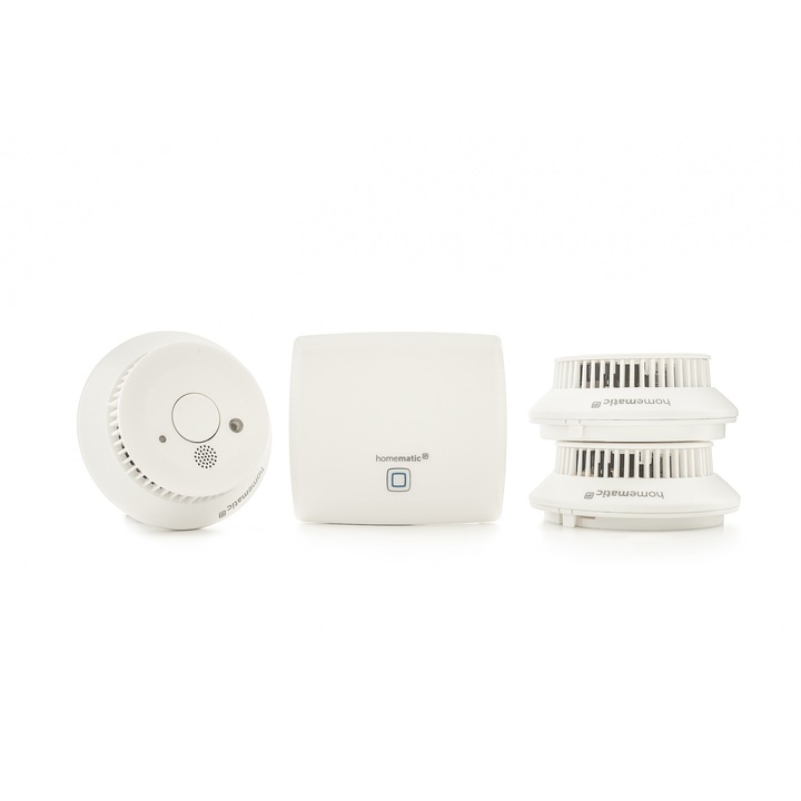 Kit casa inteligenta Homematic IP Smoke alarm, HmIP-SK4, cu functie de sistem de alarmare prin internet