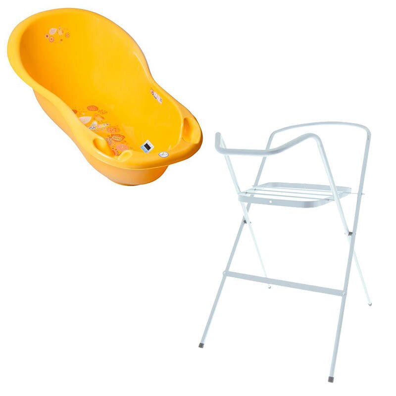 Set cadita 102 cm FLK Galben + Suport metalic cadita