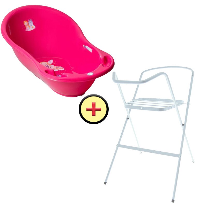 Set cadita 86 cm Printesa Roz + Suport metalic cadita