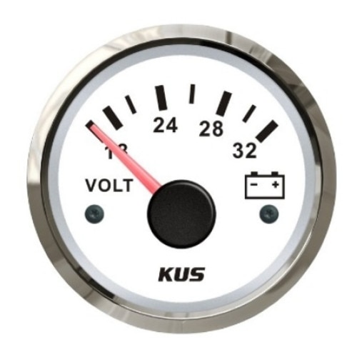 Ceas Indicator Voltmetru, Kus, 18 - 32V, alb