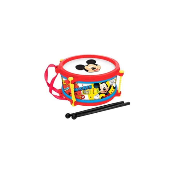Piros Mickey Egér dob, játék hangszer, ajánlott minimális életkor 6 év