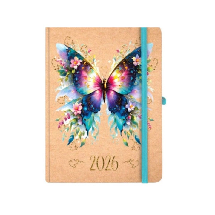 Agenda Kraft 2026, Antra, A5, 144 pagini, coperta tare, chamoise