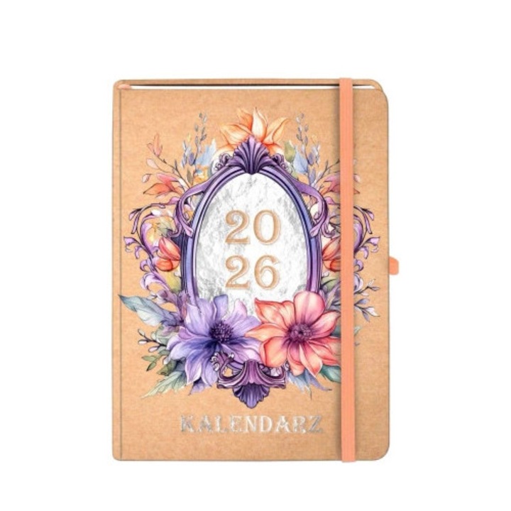 Agenda Antra Kraft A5, 144 pagini, coperta tare, culoare chamoise, plan an 2026