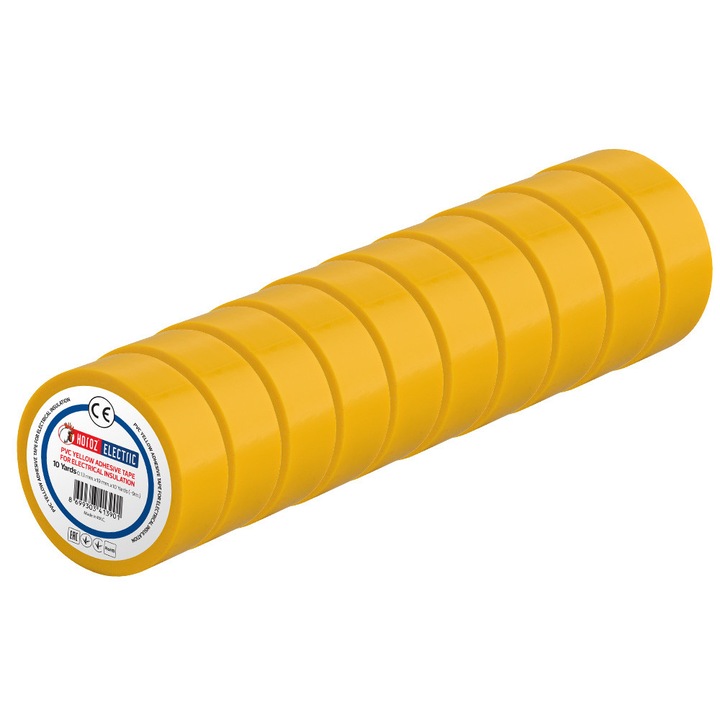 Horoz PVC szigetelőszalag 19mm x 9m sárga – Elektromos vezetékekhez, autószereléshez
