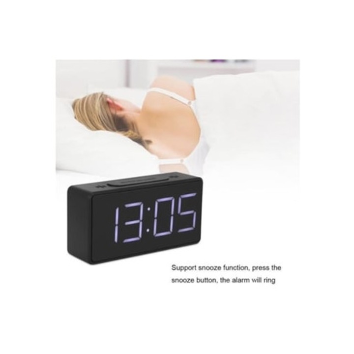 LED-es dekoratív óra, egyszerű, világítással, 30x10cm