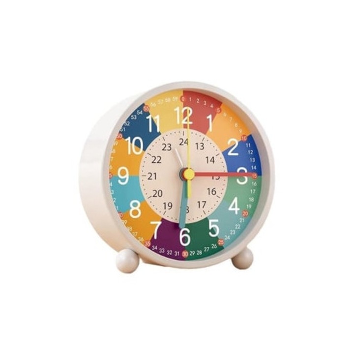 Gyermek óra, analóg, színes számlappal, csendes, szundi funkcióval, 30x30cm
