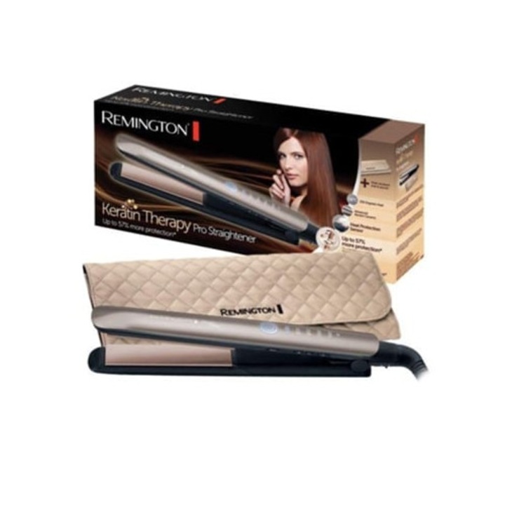 Hajvasaló, Keratin Therapy Pro, fejlett kerámia, 5 hőmérséklet, fekete