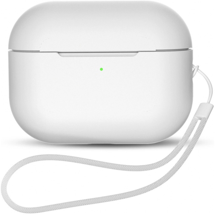 Husa protectie Dali pentru casti AirPods Pro, silicon, alb, design subtire