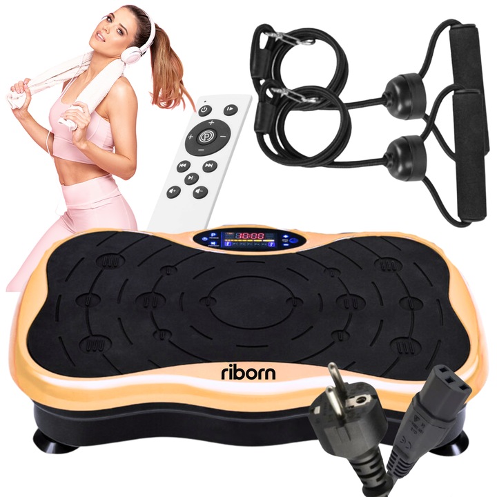 Platforma de vibratii pentru antrenament complet al corpului si fitness RETOO, negru/rosu