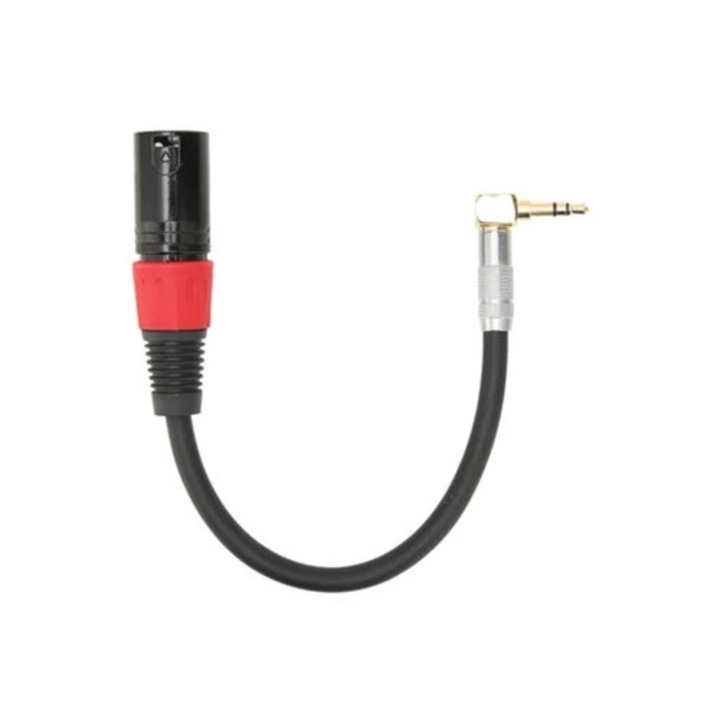 Cablu auxiliar microfon stereo 90 grade, TRS la XLR, 0,2 m