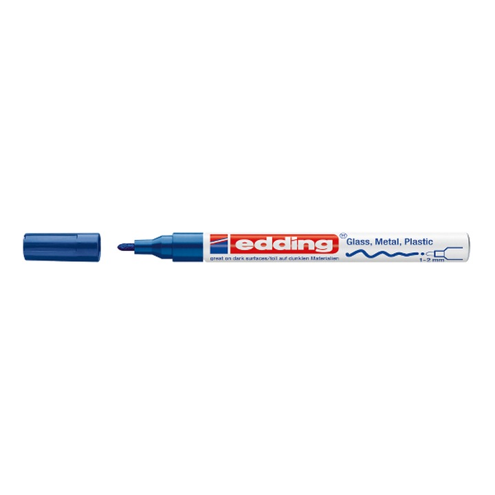 Marker permanent Edding 751 cu vopsea 1-2MM albastru ED751003