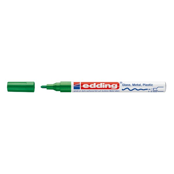Marker permanent Edding 751 cu vopsea 1-2MM verde ED751004