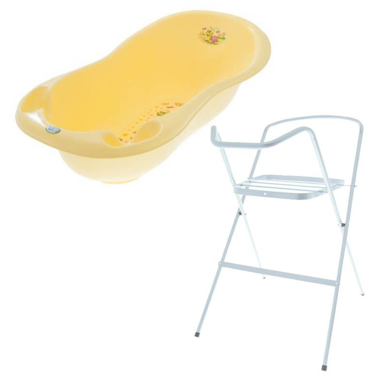 Set cadita 102 cm Turtle Galben + Suport metalic cadita