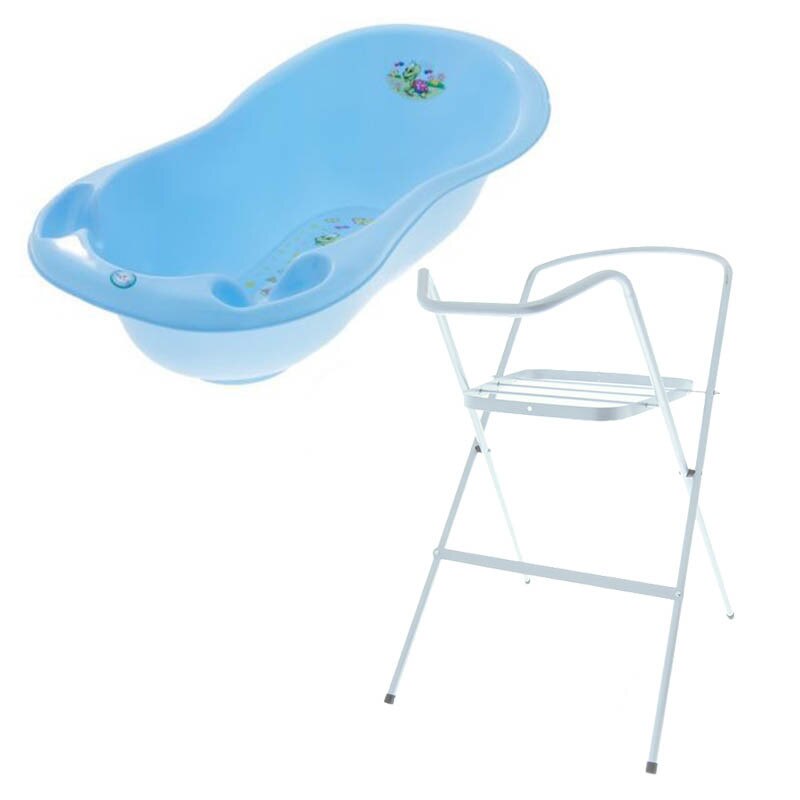 Set cadita 102 cm Turtle Albastru + Suport metalic cadita