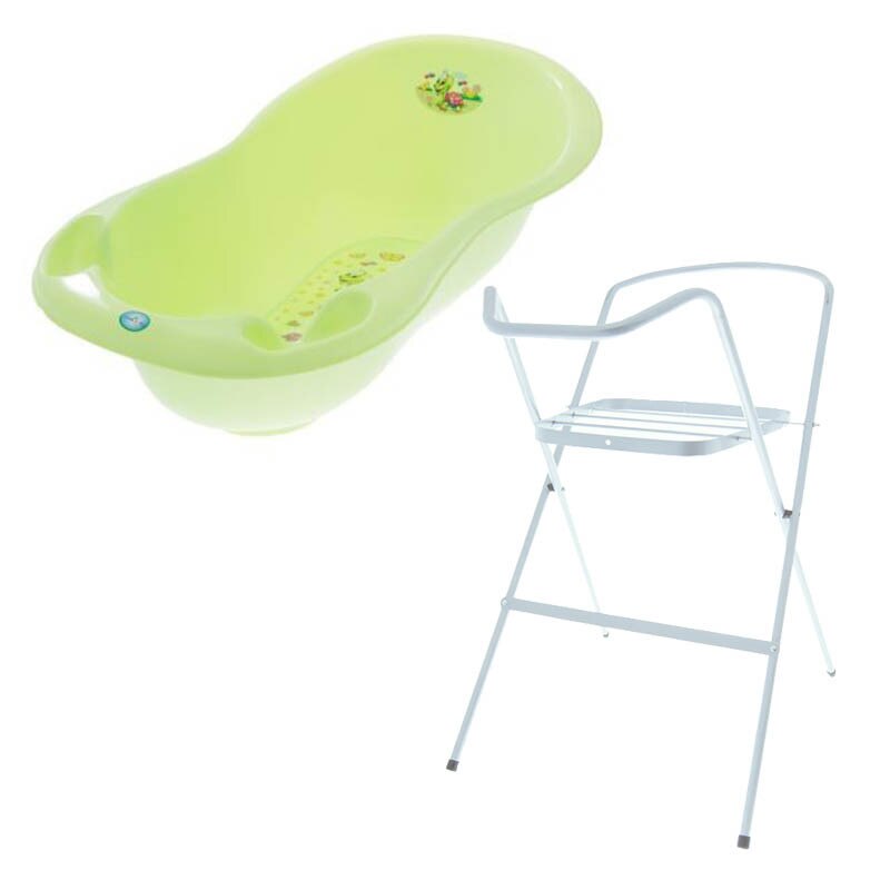Set cadita 102 cm Turtle Verde + Suport metalic cadita