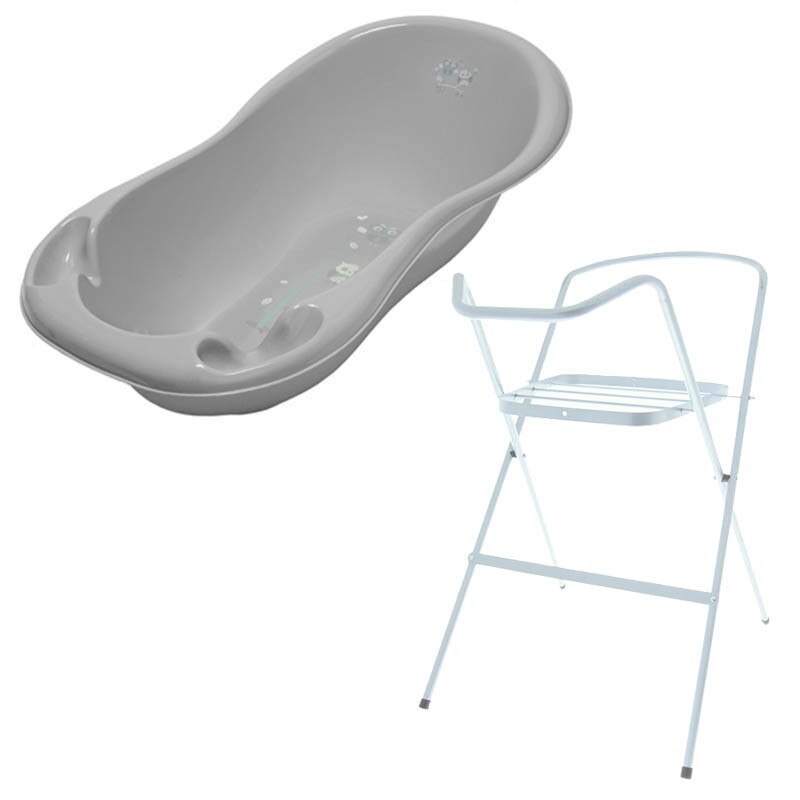 Set cadita 86 cm Bufnita Gri + Suport metalic cadita