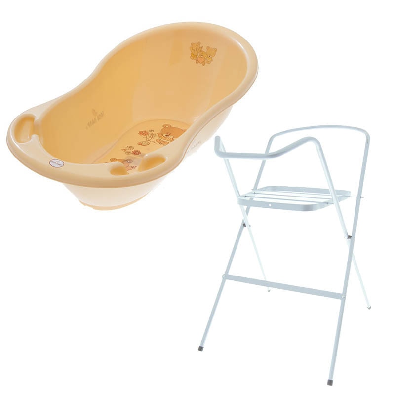 Set cadita 102 cm Bear Crem + Suport metalic cadita