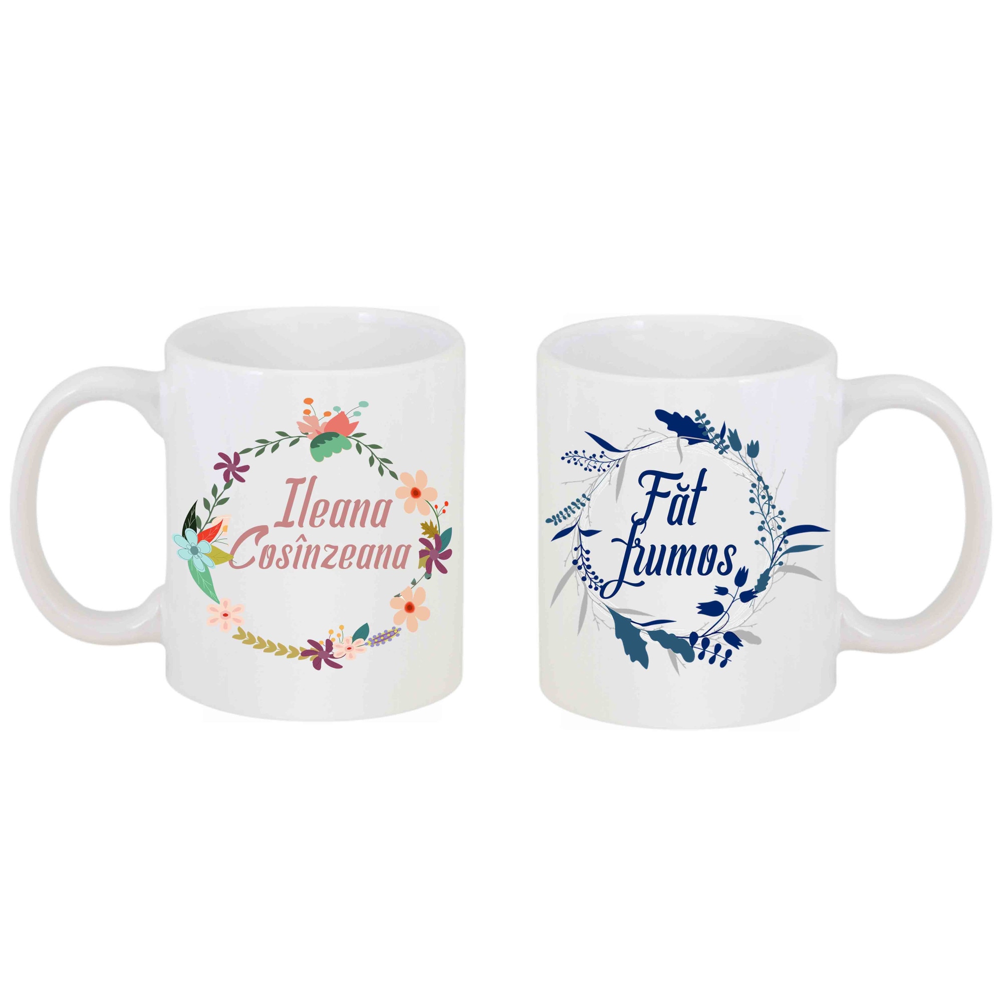 Set 2 cani personalizat cu mesaj 